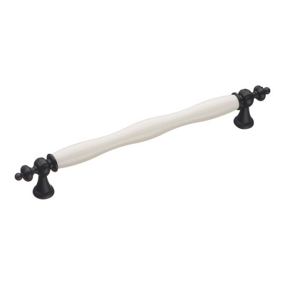 Ручка скоба 1670-85-192-000 черный, белая керамика длина 240 мм, крепление 192 мм 