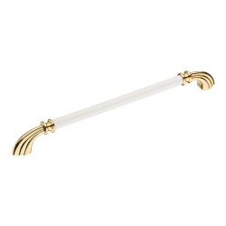 Ручка скоба 1960-69-256-000 глянцевое золото, белая керамика длина 288 мм, крепление 256 мм 