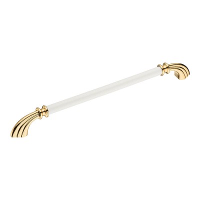 Ручка скоба 1960-69-256-000 глянцевое золото, белая керамика длина 288 мм, крепление 256 мм 