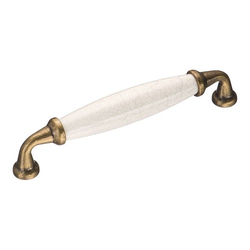 Ручка скоба 2005-40-128-08 античная бронза / керамика с паутинкой длина 145 мм, крепление 128 мм