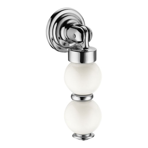 Ручка фарфор капля 2235-10-000 глянцевый хром / белая керамика длина 70 мм