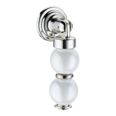 Ручка фарфор капля 2235-51-PEARL глянцевый никель / перламутровая керамика длина 70 мм