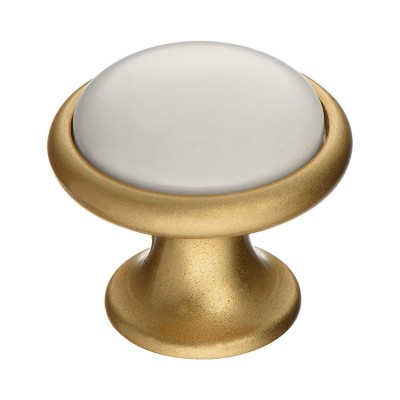 Ручка фарфор кнопка круглая 3008-61-KREM матовое золото / кремовый диаметр 35 мм Ручка фарфор кнопка круглая 3008-61-KREM матовое золото / кремовый диаметр 35 мм