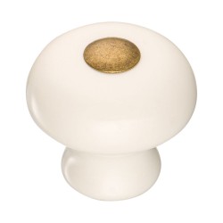 Ручка кнопка 3030-40-000 цвет старая бронза, белая керамика диаметр 30 мм Ручка кнопка 3030-40-000 цвет старая бронза, белая керамика диаметр 30 мм