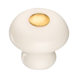 Ручка кнопка 3030-69-000 цвет глянцевое золото, белая керамика диаметр 30 мм Ручка кнопка 3030-69-000 цвет глянцевое золото, белая керамика диаметр 30 мм
