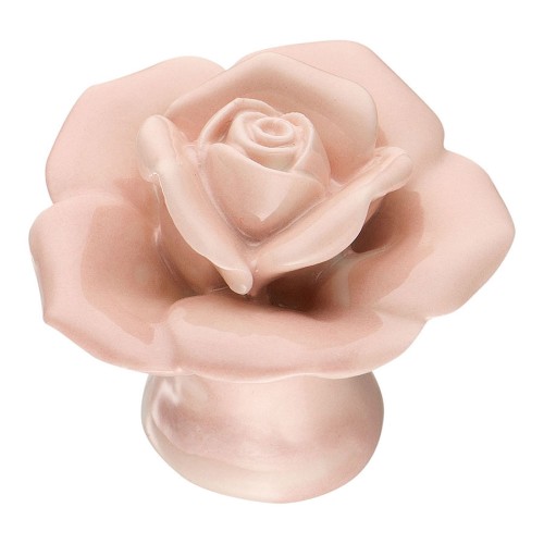 Ручка фарфор цветок 3060-PINK цвет розовый диаметр 40 мм