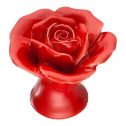Ручка фарфор цветок 3060-RED цвет красный диаметр 40 мм 
