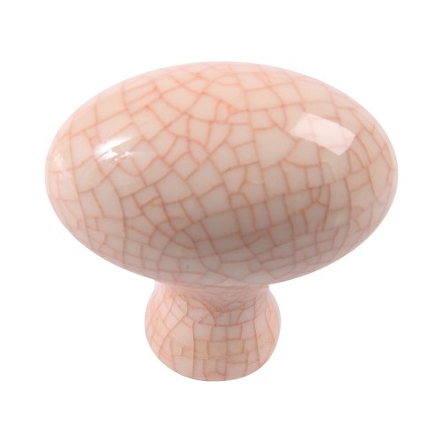 Ручка кнопка 368H6 розовая керамика с паутинкой длина 40 мм