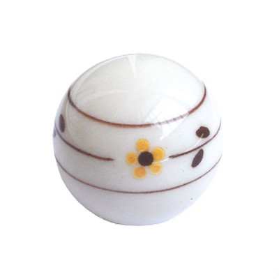 Ручка кнопка шар 369A1 белая керамика с рисунком диаметр 30 мм