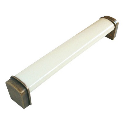 Ручка скоба 397B3 цвет старая бронза, молочная керамика длина 171 мм, крепление 160 мм