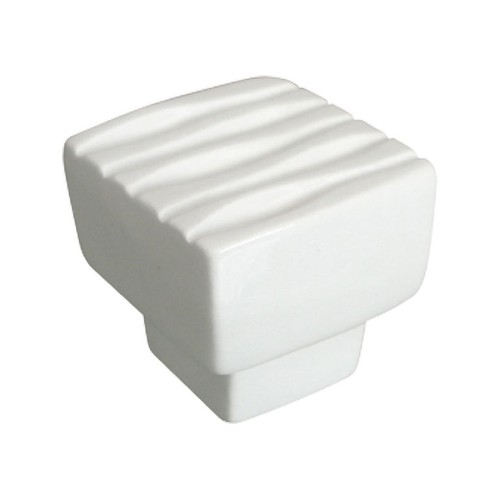 Ручка кнопка 591A2 белая керамика ширина 32 мм