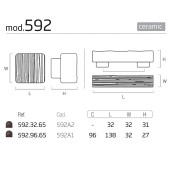 Ручка скоба 592A1 керамика цвет венге длина 138 мм, крепление 96 мм 