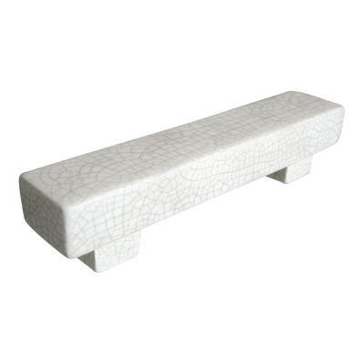 Ручка скоба 593A1 белая керамика с серой паутиной длина 138 мм, крепление 96 мм  