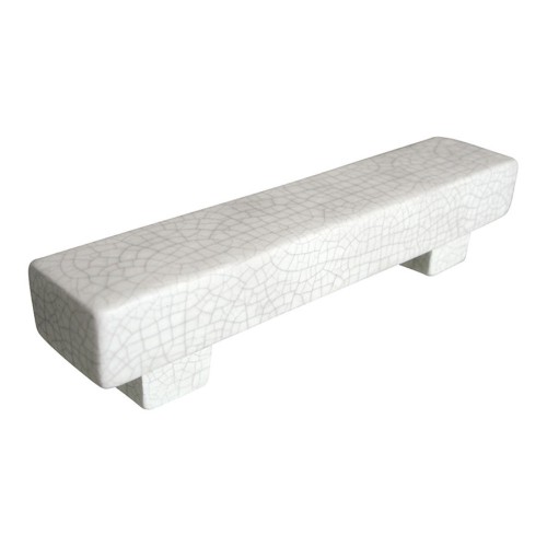 Ручка скоба 593A1 белая керамика с серой паутиной длина 138 мм, крепление 96 мм  