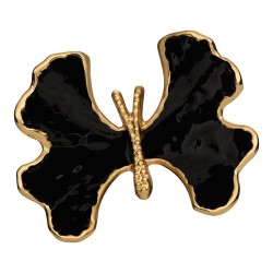 Ручка кнопка бабочка KELEBEK BIG-60-BLACK PEARL цвет черный, глянцевое золото длина 74 мм Ручка кнопка бабочка KELEBEK BIG-60-BLACK PEARL цвет черный, глянцевое золото длина 74 мм