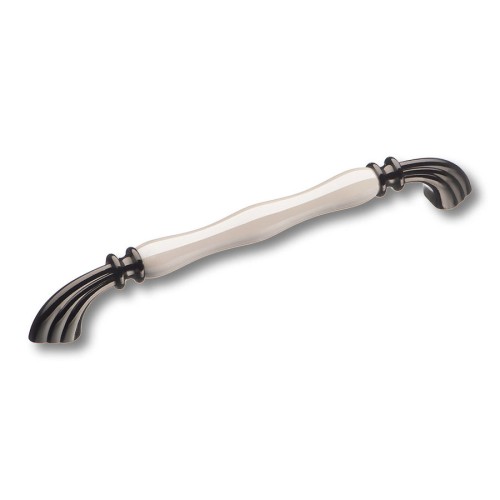 Ручка скоба 1905-70-192-L PEARL цвет графит, перламутровая керамика длина 225 мм, крепление 192 мм 