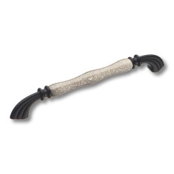 Ручка фарфор скоба 1905-85-192-L GREY черный / керамика паутинка длина 225 мм