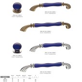 Ручка фарфор скоба 1905-40-192-COBALT античная бронза / синяя керамика длина 225 мм