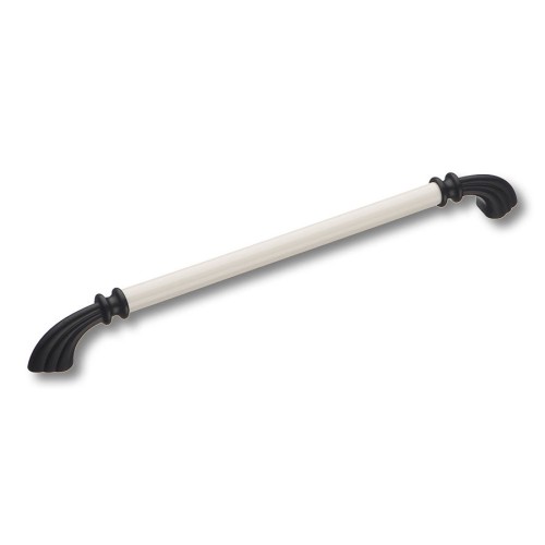 Ручка скоба 1960-85-256-000 черный, белая керамика длина 288 мм, крепление 256 мм 
