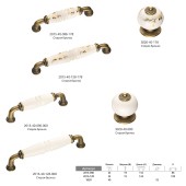 Ручка фарфор кнопка круглая 3020-40-000 античная бронза / белая керамика диаметр 33 мм