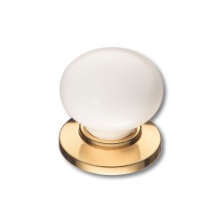 Ручка шар фарфор 3005-60-000 глянцевое золото / белый диаметр 32 мм 