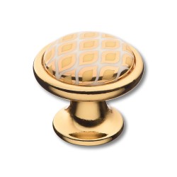 Ручка фарфор кнопка круглая 3008-60-000-456 керамика с глянцевым золотом диаметр 35 мм 