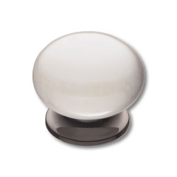 Ручка фарфор кнопка круглая 5015-70-L PEARL графит / перламутровая керамика диаметр 35 мм