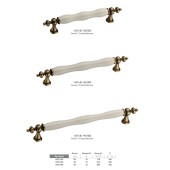 Ручка фарфор скоба 1670-40-160-000 старая бронза / белый длина 210 мм 