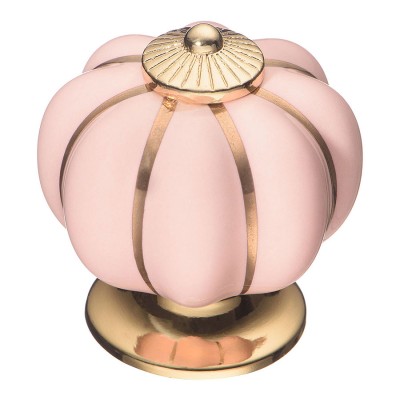 Ручка шар фарфор S-101 GOLD PINK цвет глянцевое золото, розовый диаметр 40 мм 