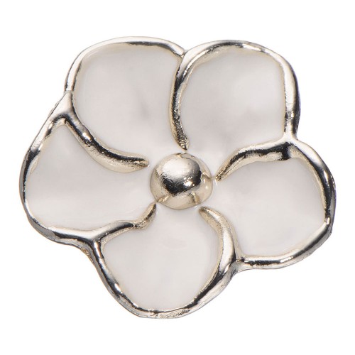 Ручка кнопка цветок SMALL PAPATYA-51-KREM PEARL цвет глянцевый никель, кремовый ширина 38 мм 