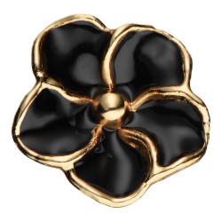 Ручка кнопка цветок SMALL PAPATYA-69-BLACK PEARL цвет глянцевое золото, черный ширина 38 мм Ручка кнопка цветок SMALL PAPATYA-69-BLACK PEARL цвет глянцевое золото, черный ширина 38 мм