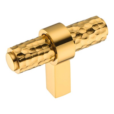 Ручка кнопка геометрия 07235-003-T13-50 цвет глянцевое золото длина 50 мм             