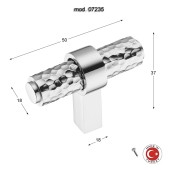 Ручка кнопка геометрия 07235-080-T13-50 цвет глянцевый никель длина 50 мм Ручка кнопка геометрия 07235-080-T13-50 цвет глянцевый никель длина 50 мм