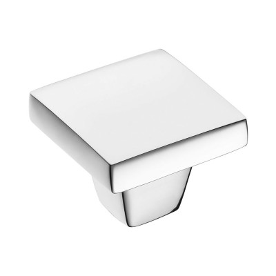 Ручка кнопка квадратная геометрия 0726-005-2 цвет глянцевый хром ширина 28 мм  