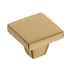 Ручка кнопка квадратная геометрия 0726-011-2 цвет сатинированная латунь ширина 28 мм   