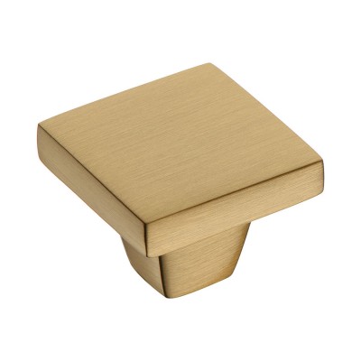 Ручка кнопка квадратная геометрия 0726-011-2 цвет сатинированная латунь ширина 28 мм   