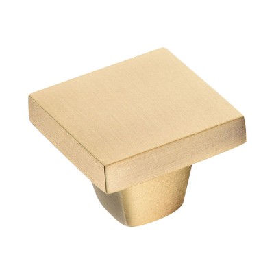 Ручка кнопка квадратная геометрия 0726-013-2 цвет состаренная латунь ширина 28 мм   