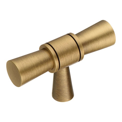 Ручка кнопка Т-образная 0753-013 цвет состаренная латунь длина 60 мм  