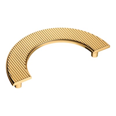 Ручка скоба полукруглая 1197 128MP11 цвет глянцевое золото ширина 160 мм крепление 128 мм