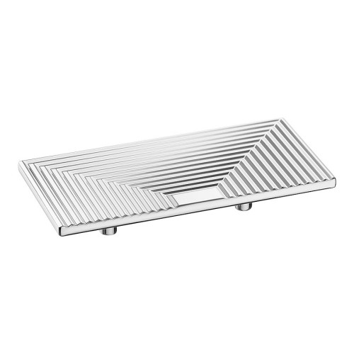 Ручка скоба прямоугольная 1203 064MP02 глянцевый хром длина 128 мм, крепление 64 мм 