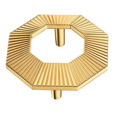 Ручка скоба 1213 064MP11 цвет глянцевое золото ширина 88 мм, крепление 64 мм