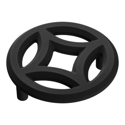 Ручка кнопка круглая  фигурная 1283 064PC24 цвет черный диаметр 79 мм крепление 64 мм 