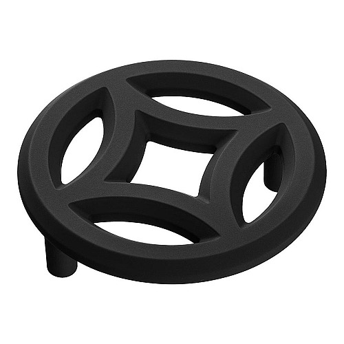 Ручка кнопка 1283 064PC24 цвет черный диаметр 79 мм, крепление 64 мм