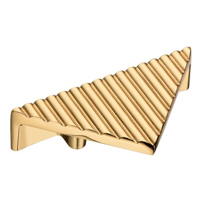 Ручка кнопка треугольная 2075.032 Gold цвет глянцевое золото длина 82 мм крепление 32 мм 