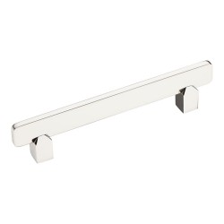 Ручка скоба 2554-080-128 цвет глянцевый никель длина 165 мм, крепление 128 мм