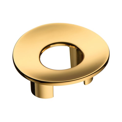 Ручка кнопка круглая 281032MP11 цвет глянцевое золото диаметр 56 мм, крепление 32 мм