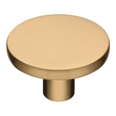 Ручка кнопка круглая 35-Champagne Gold цвет матовая латунь диаметр 40 мм