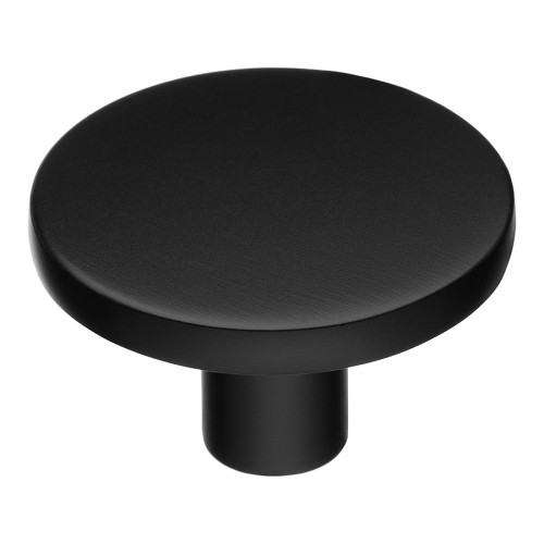 Ручка кнопка круглая 35-Matt Black цвет черный матовый диаметр 40 мм