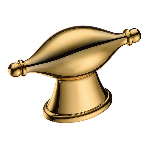 Ручка кнопка 4124 016MP11 цвет глянцевое золото длина 60 мм, крепление 16 мм 