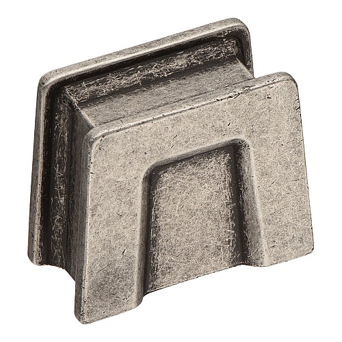 Ручка кнопка 4140 016MP14 цвет старое серебро длина 32 мм, крепление 16 мм